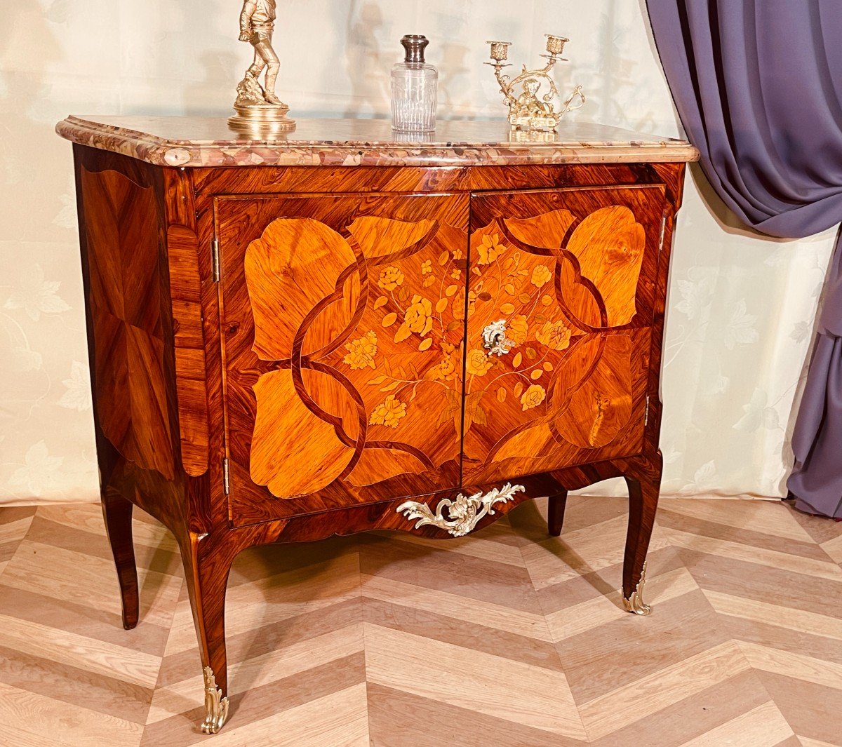 Louis XV Chest Of Drawers, 2 Leaves, 18th Century-photo-8