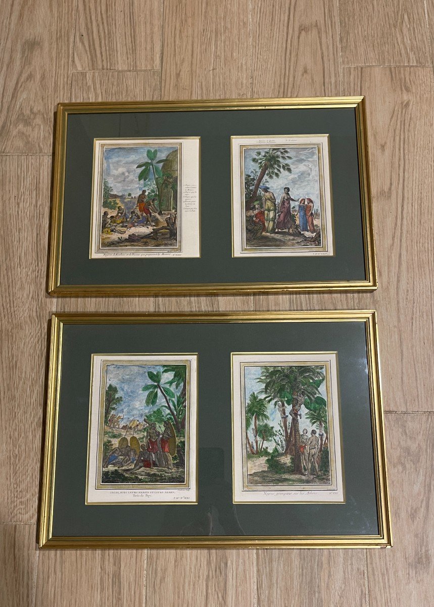 Suite de 4 Gravures " Les Colonisations " 