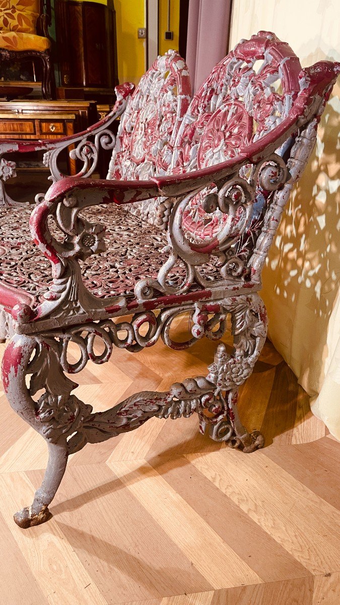 Cast Iron Garden Bench, Victorian Style -photo-2