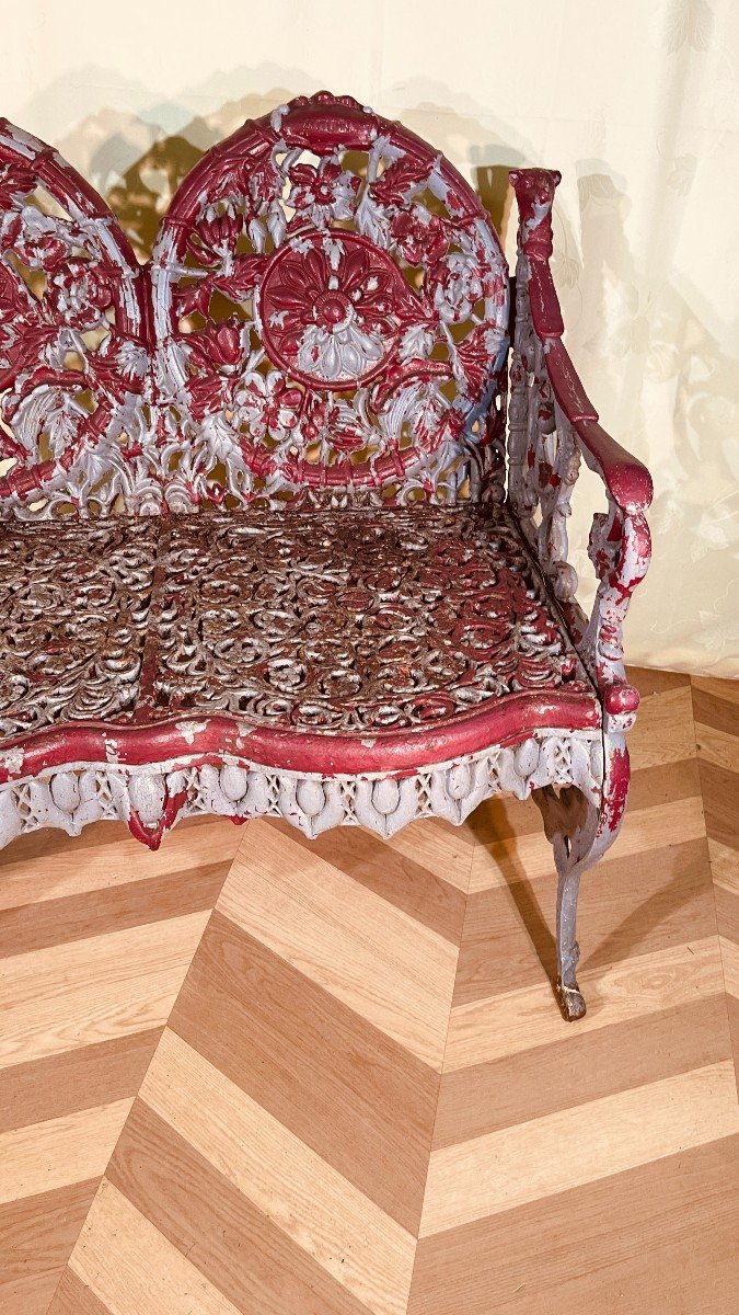 Cast Iron Garden Bench, Victorian Style -photo-3