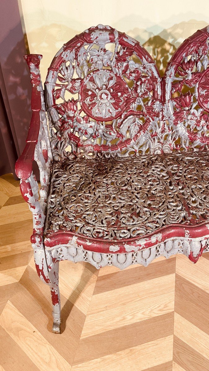 Cast Iron Garden Bench, Victorian Style -photo-4