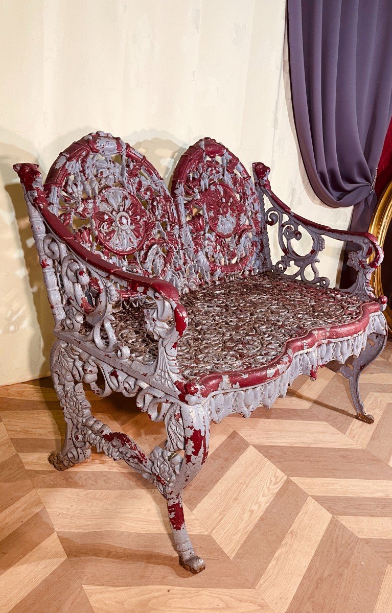 Cast Iron Garden Bench, Victorian Style -photo-7