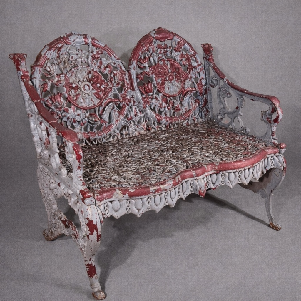 Cast Iron Garden Bench, Victorian Style 