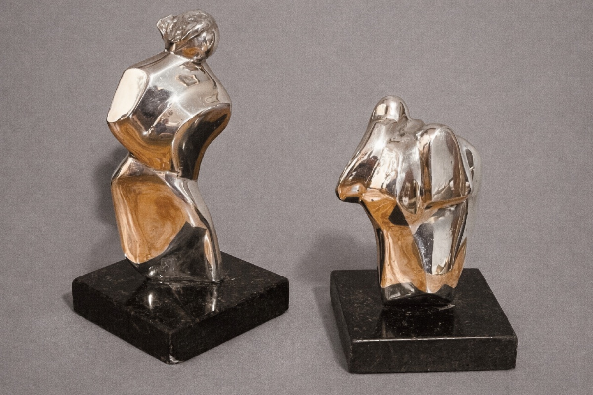 2 Aluminum Statues, By Roberio Bahia, Dated 2003 