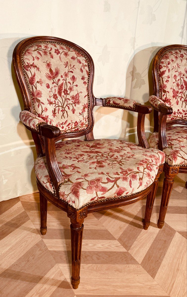 Pair Of Transitional Period Armchairs, 18th -photo-1