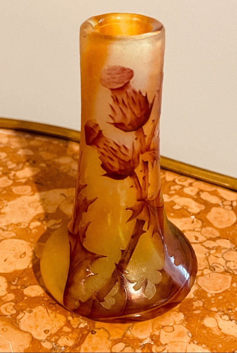 Daum Nancy Vase With Thistles, Circa 1885 -photo-3