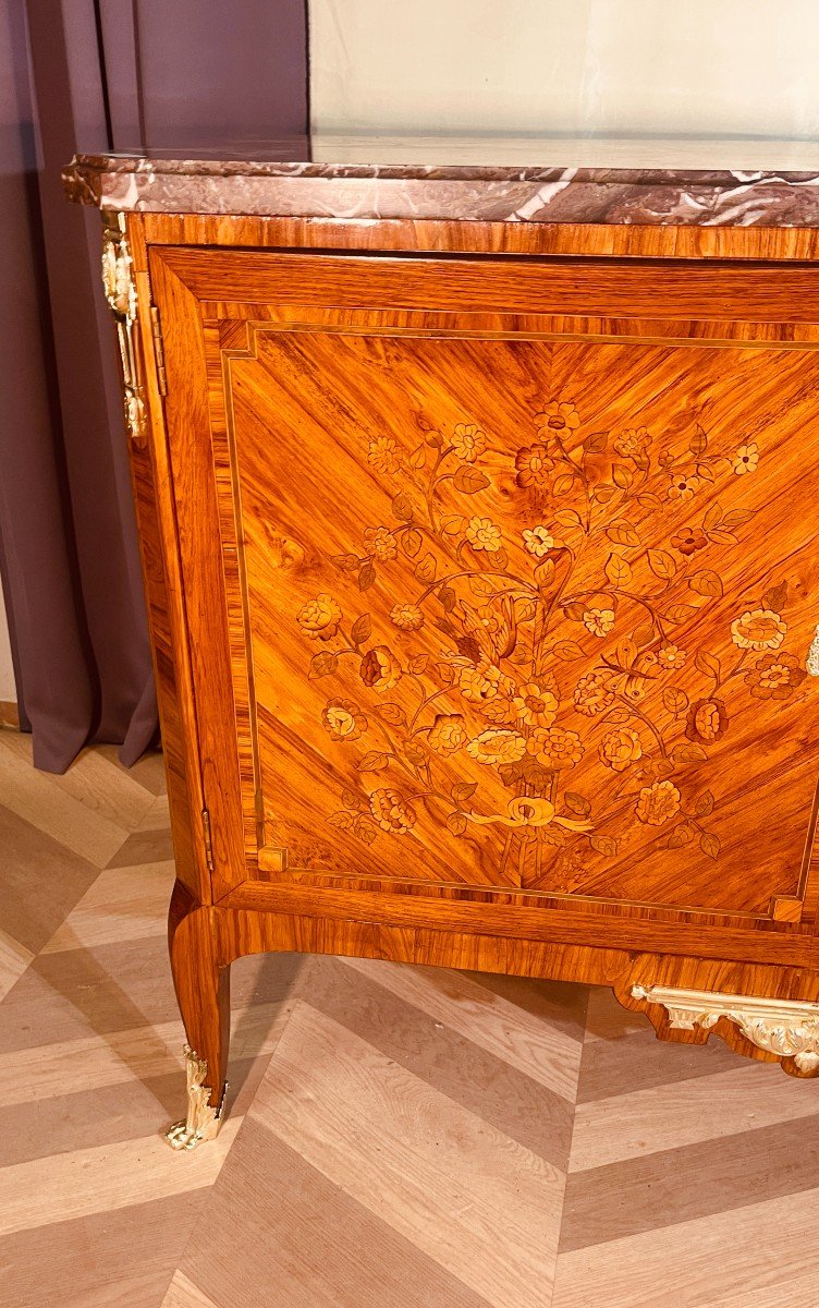 Louis XVI Chest Of Doors, In Marquetry, Early 19th Century -photo-3