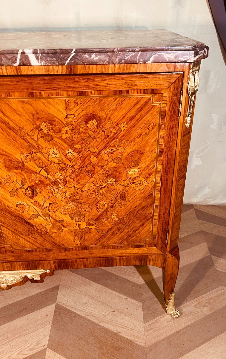 Louis XVI Chest Of Doors, In Marquetry, Early 19th Century -photo-4