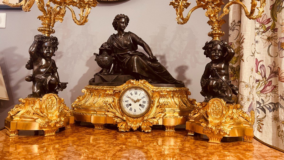  Garniture en Bronze Jean-François DENIERE ( 1774-1866 ) -photo-5