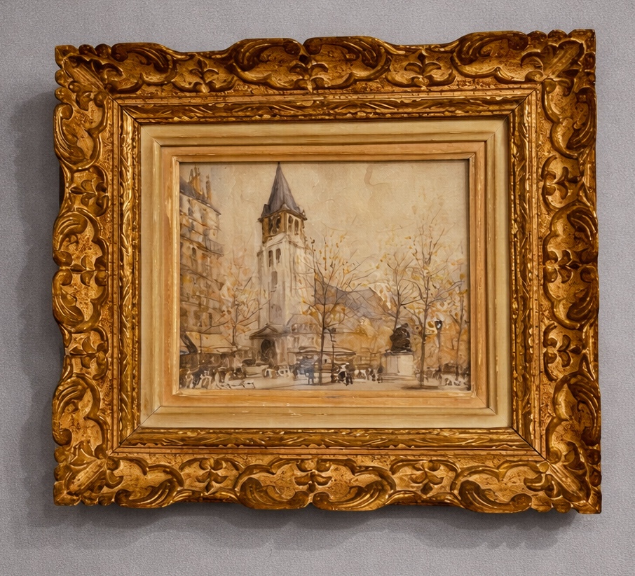 Aquarelle Signée : Vue de PARIS , 
