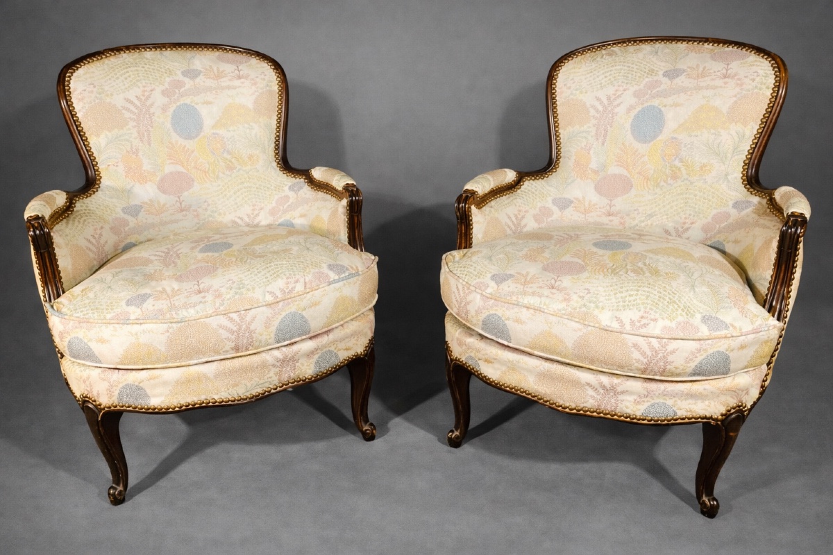 Paire De Bergères à Coussins , époque 19eme 