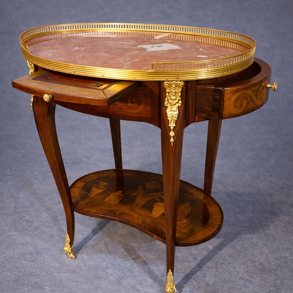 Table De Salon LouisXV En Marqueterie , époque 19eme 