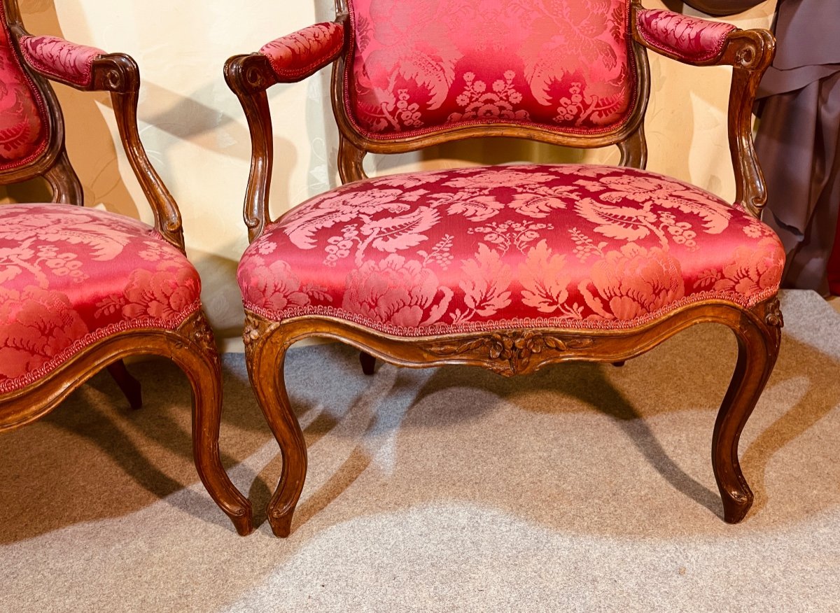 Pair Of Louis XV Armchairs, Stamped G. Jacob -photo-3
