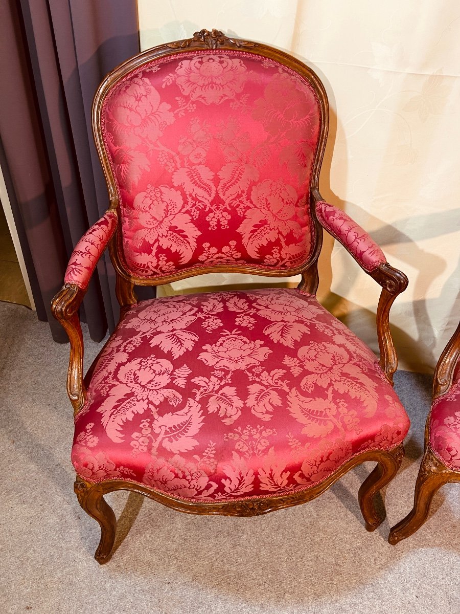 Pair Of Louis XV Armchairs, Stamped G. Jacob -photo-1