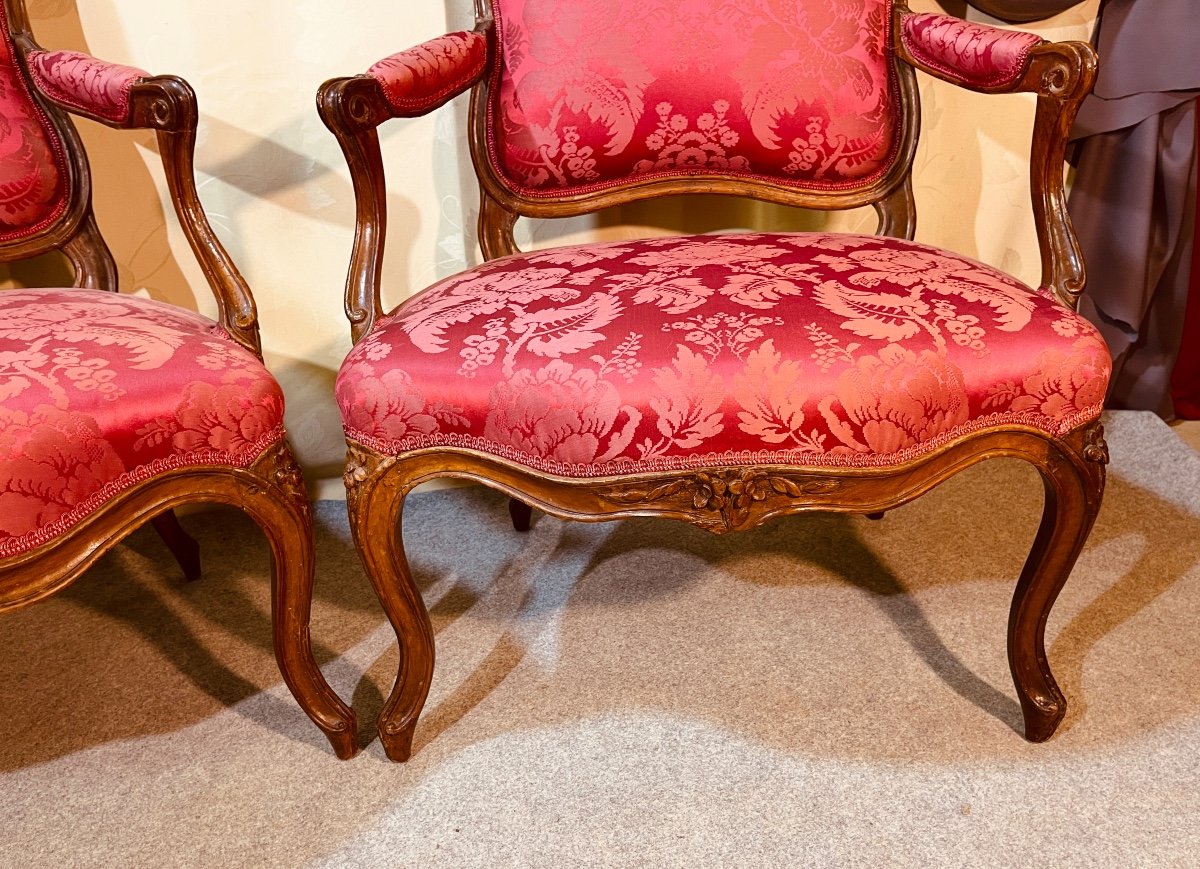 Pair Of Louis XV Armchairs, Stamped G. Jacob -photo-4