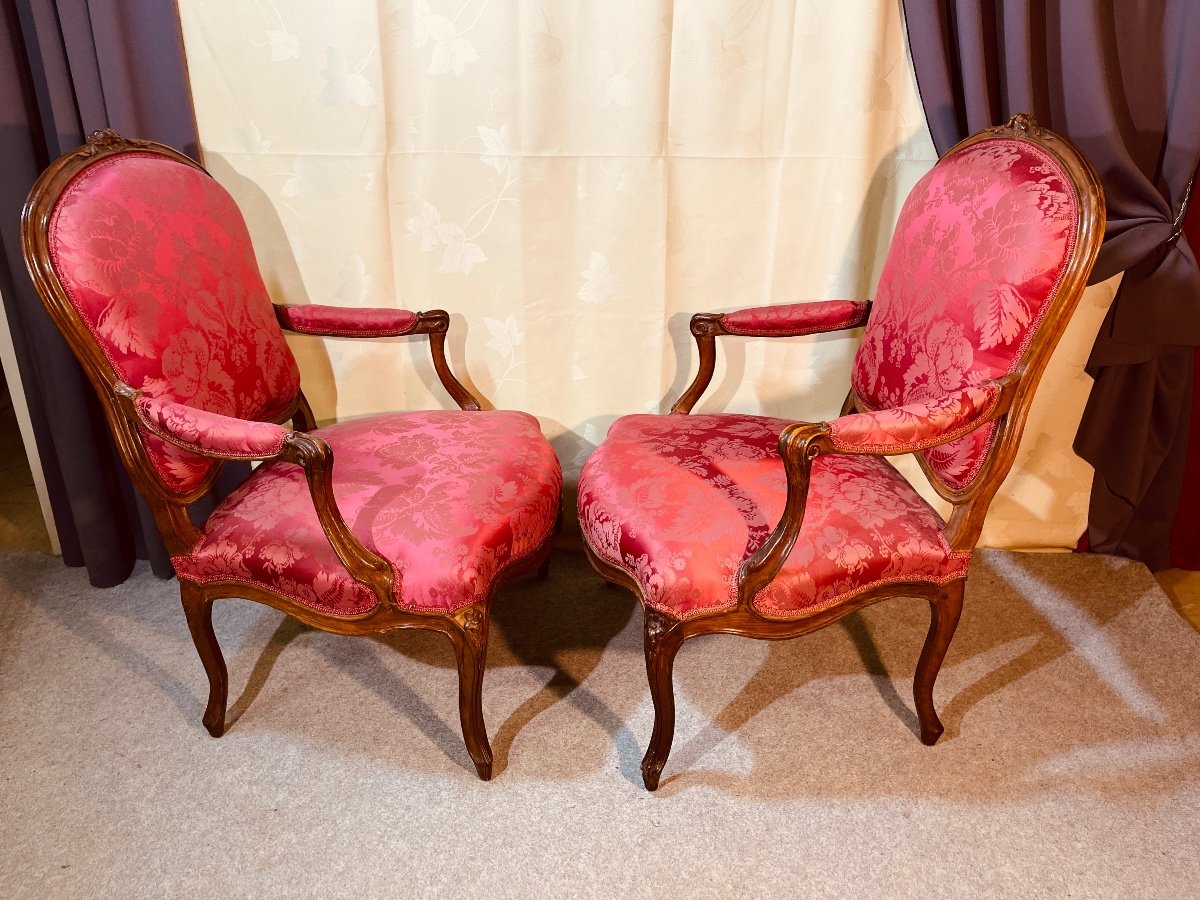 Pair Of Louis XV Armchairs, Stamped G. Jacob -photo-5