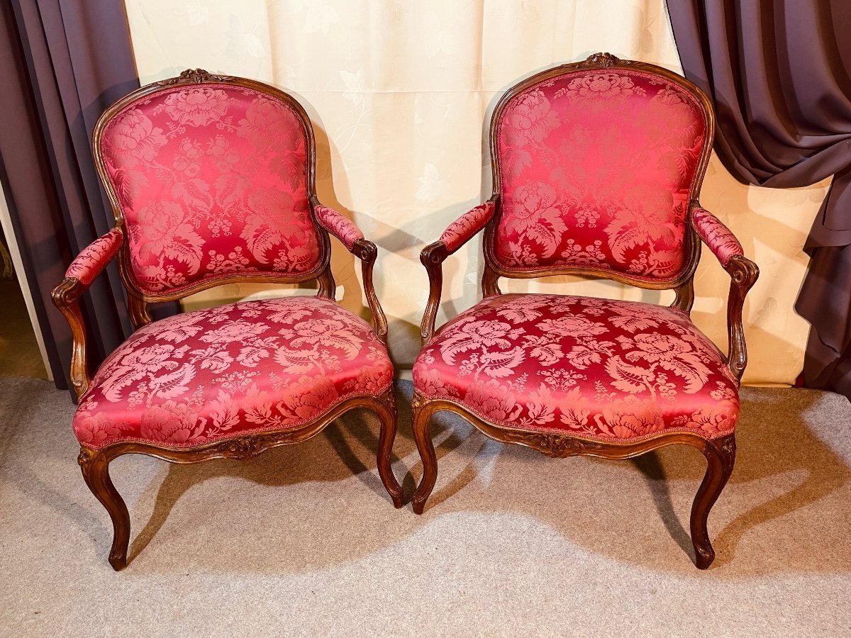 Pair Of Louis XV Armchairs, Stamped G. Jacob -photo-6
