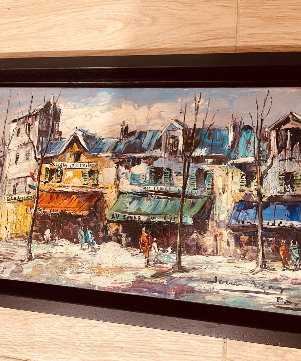Painting View Of Paris 1960 -photo-3