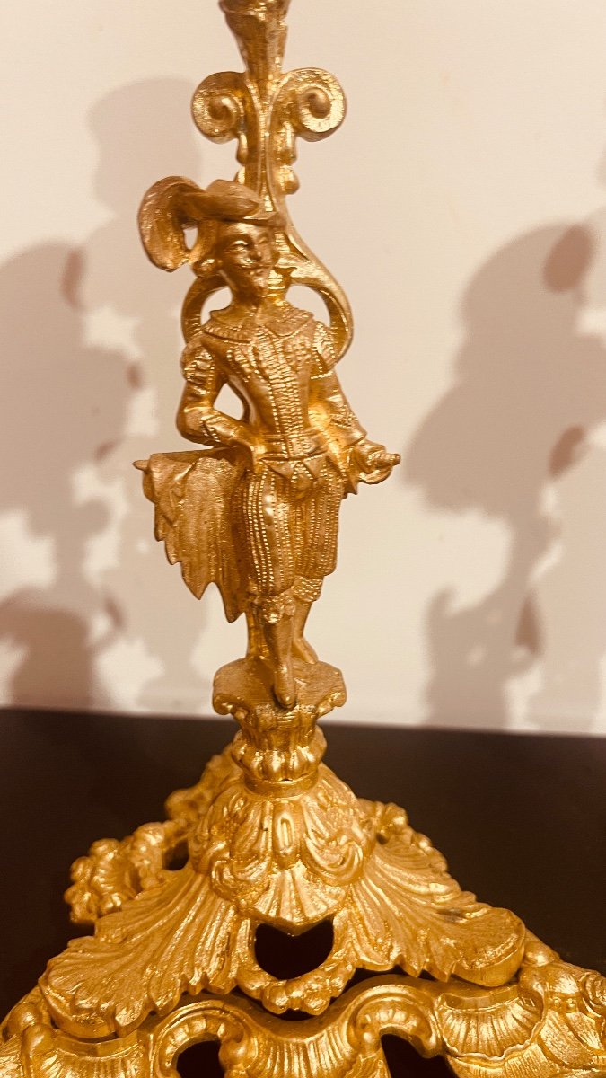 Pair Of Bronze Candlesticks, 19th Century -photo-1
