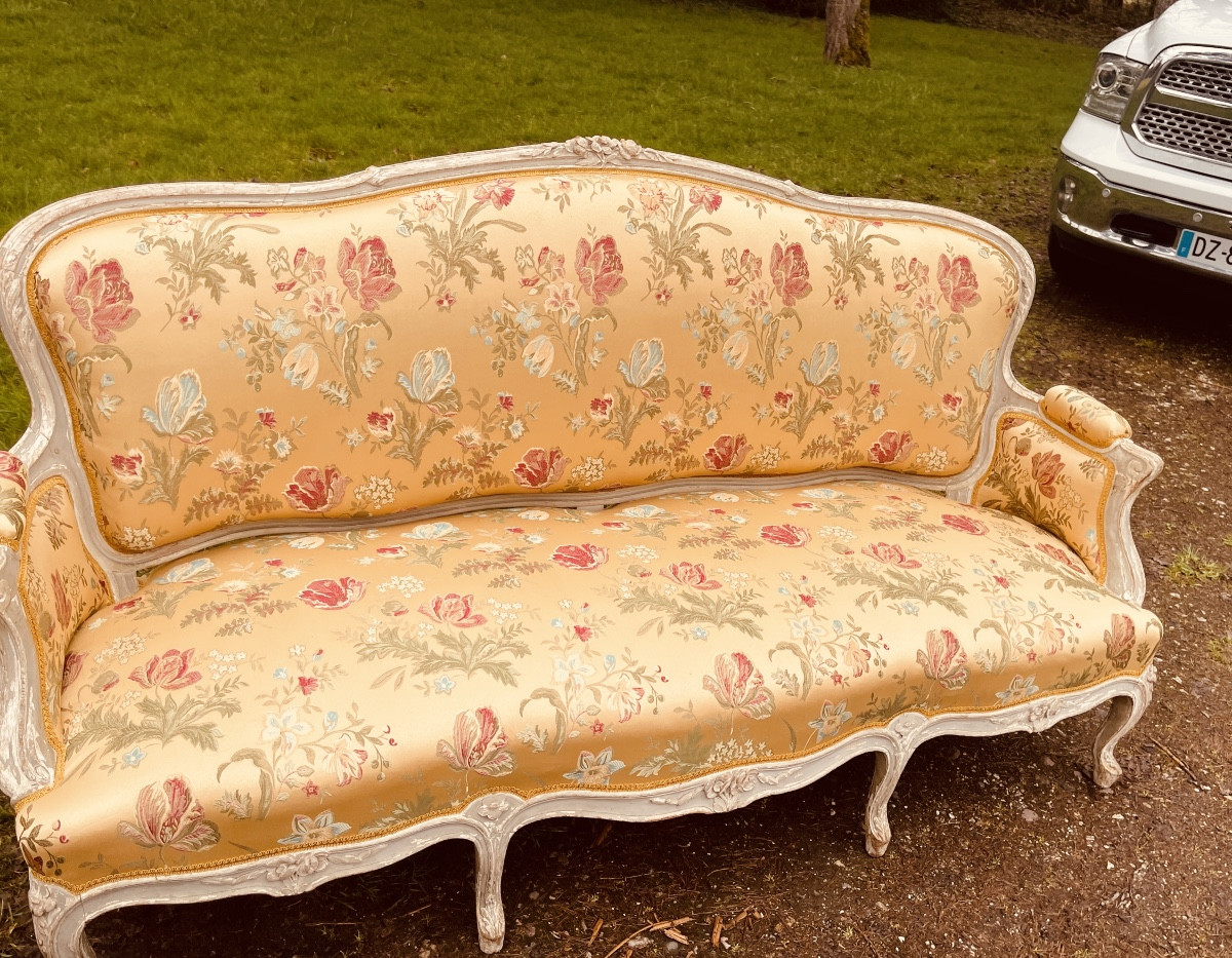 Pair Of Louis XV Period Sofas, In Night Light -photo-2