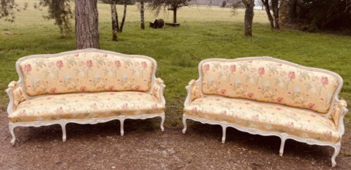 Pair Of Louis XV Period Sofas, In Night Light 