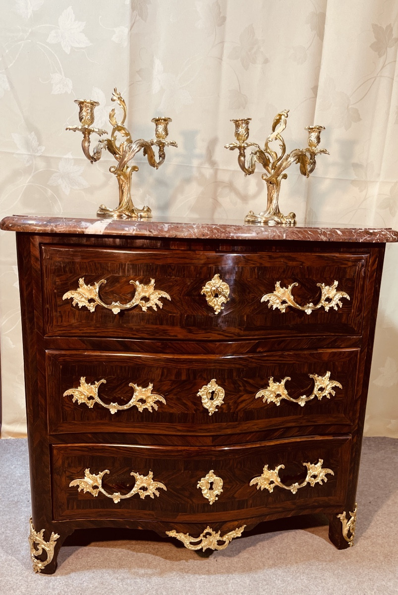 Commode Louis XV , Estampillée F. F. , époque XVIIIe -photo-7