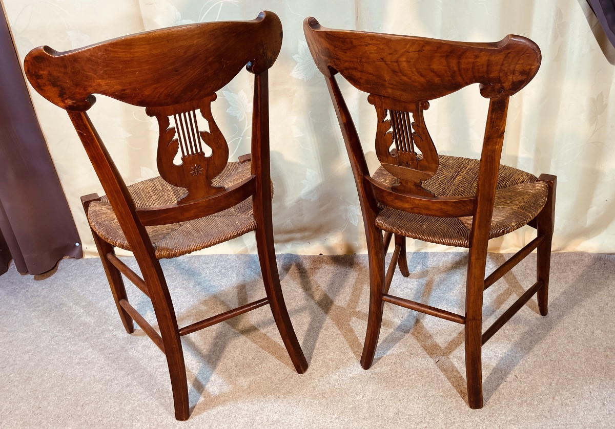 Paire de Chaises Paillées , Époque XIXe-photo-1
