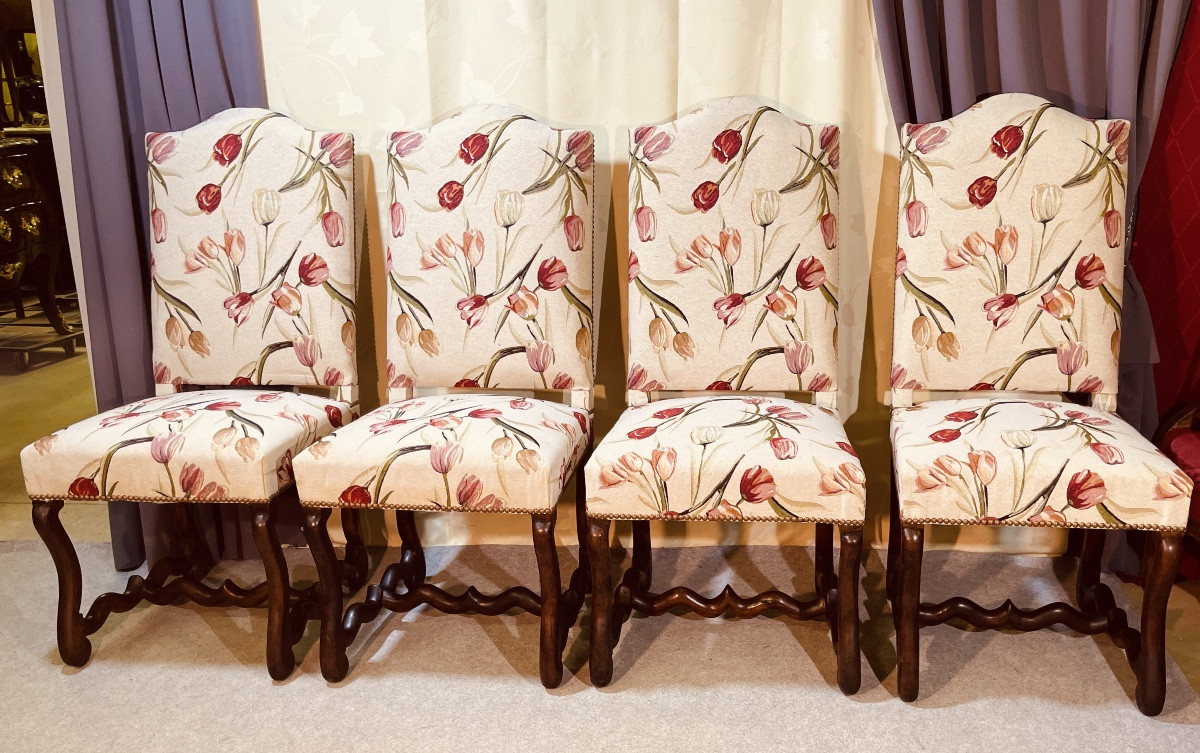 4 Chaises Louis XIII , d’Epoque XVIIe -photo-2