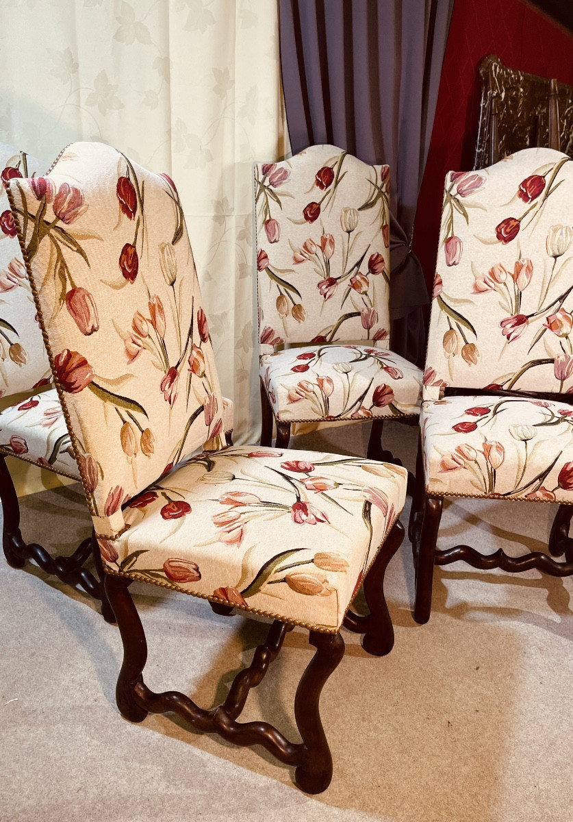 4 Chaises Louis XIII , d’Epoque XVIIe -photo-7