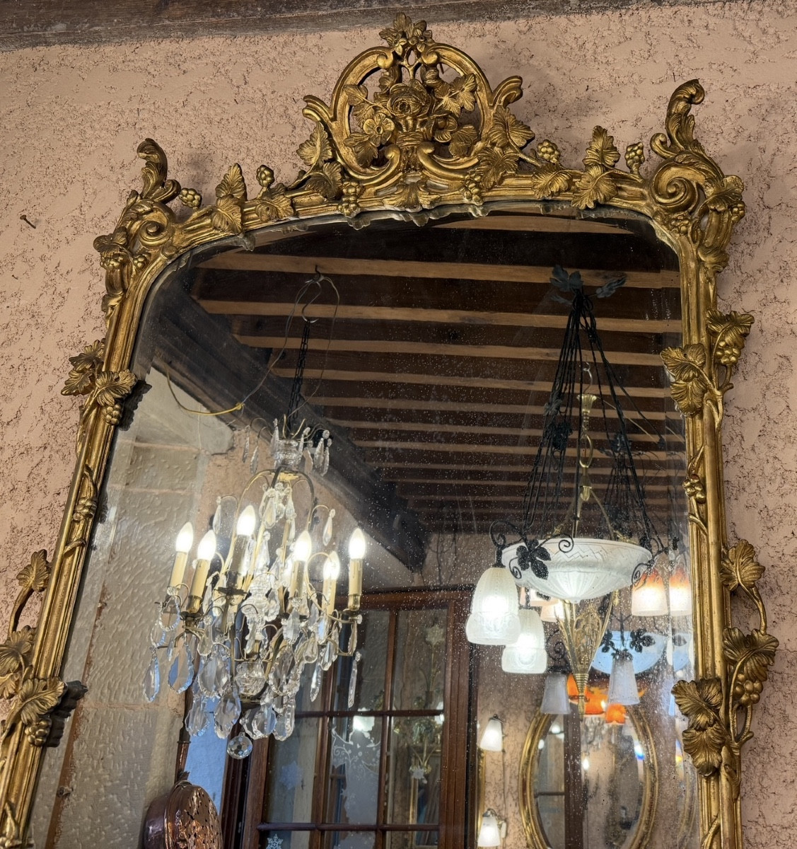 Louis XV Mirror In Gilded Wood -photo-2