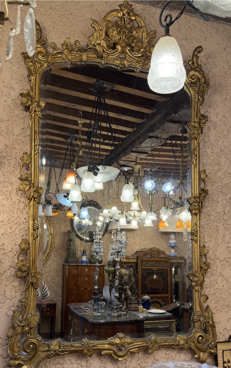 Louis XV Mirror In Gilded Wood 