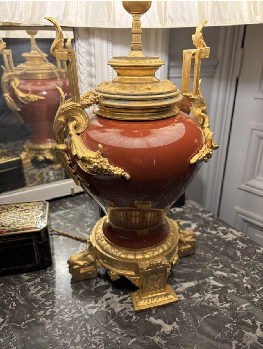 Lampe montée sur Bronze Doré , fin XIXe siècle -photo-2