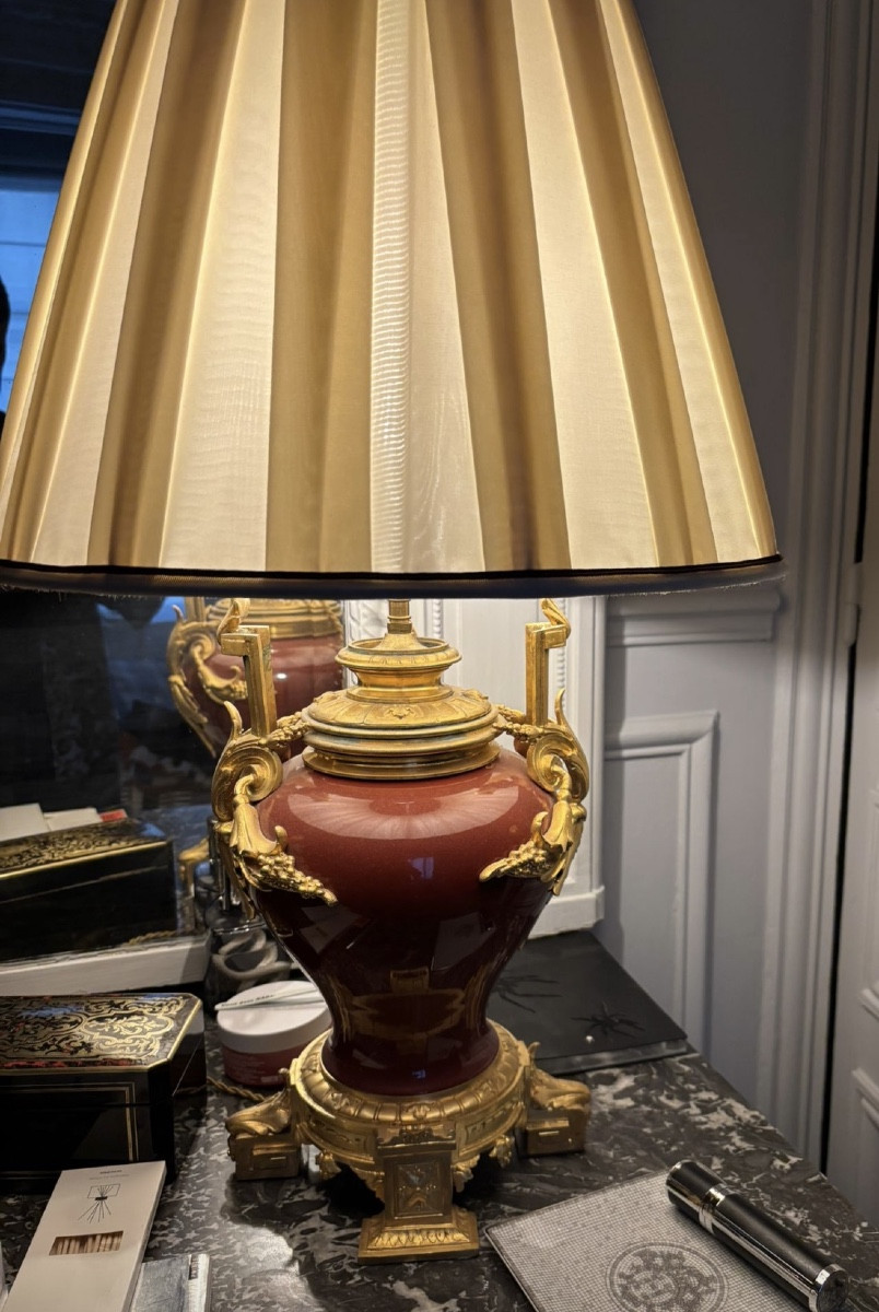 Lampe montée sur Bronze Doré , fin XIXe siècle 