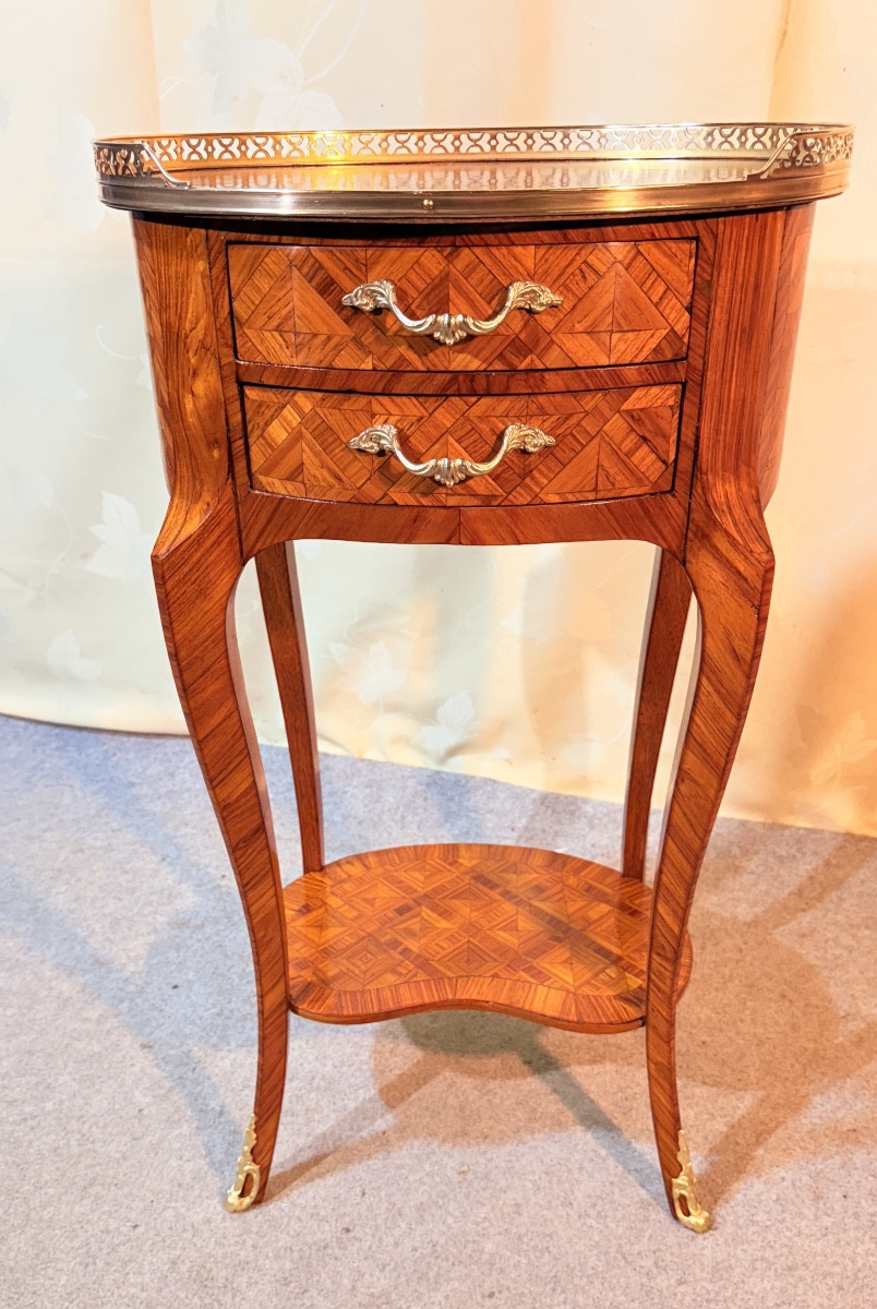 Chiffonnière Louis XV en Marqueterie , Époque XIXeme Siècle -photo-4