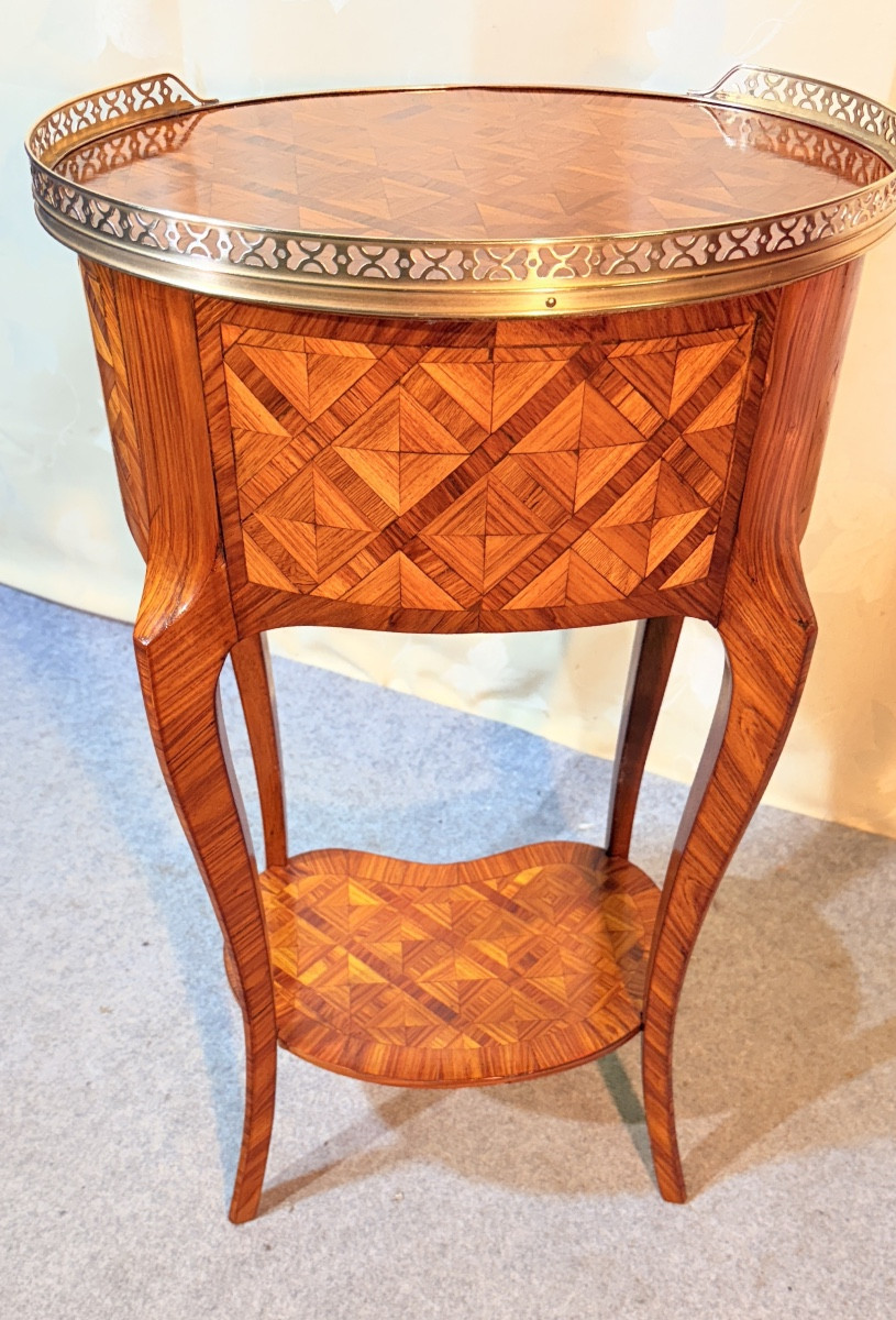 Chiffonnière Louis XV en Marqueterie , Époque XIXeme Siècle -photo-4