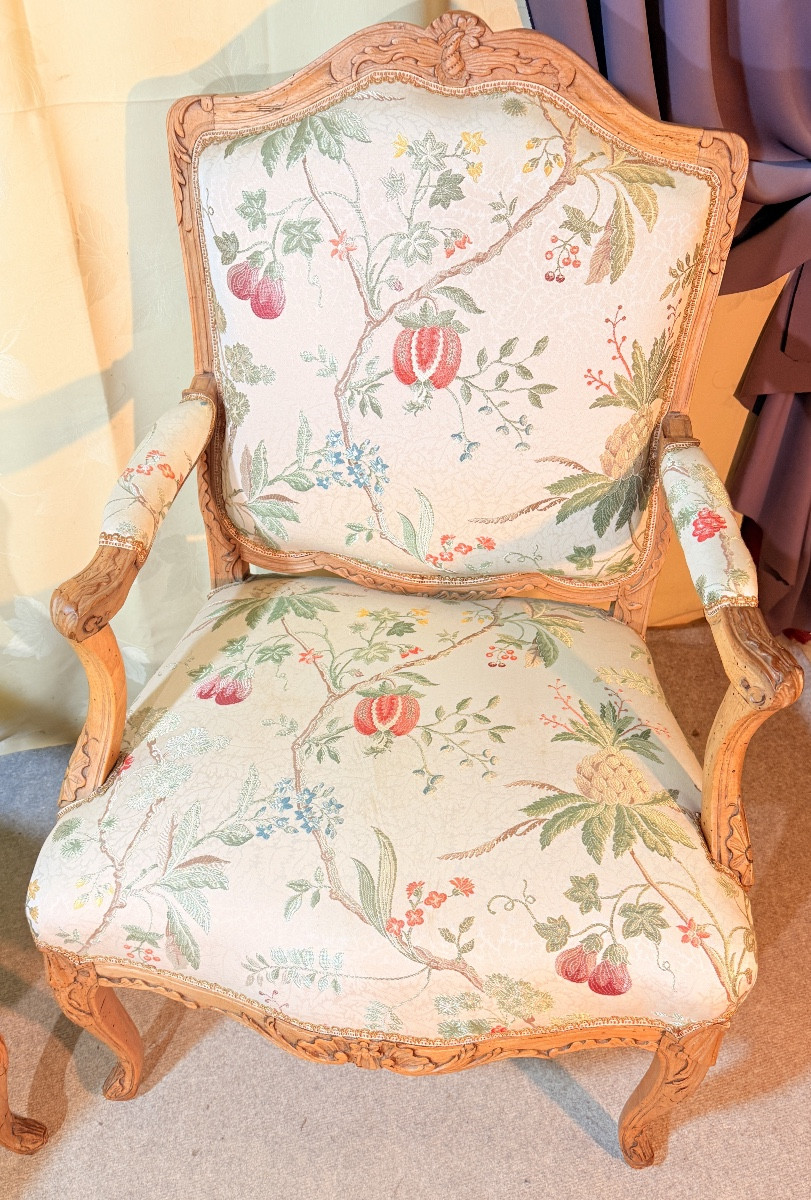 Pair Of Armchairs With Flat Backs, 19th Century -photo-2
