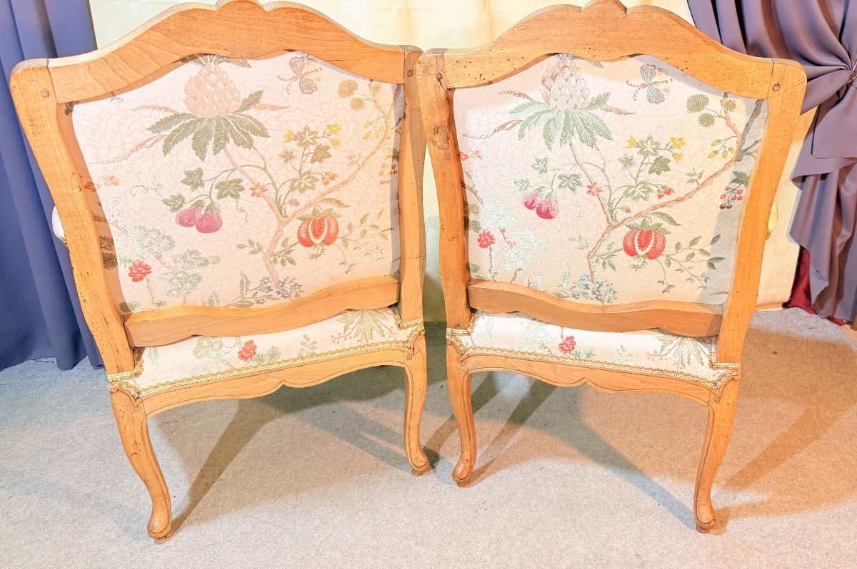 Pair Of Armchairs With Flat Backs, 19th Century -photo-4