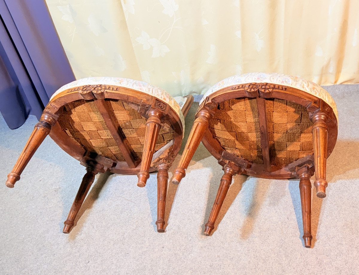 Pair Of Chairs Stamped I. Cheneaux, 18th Century Period -photo-6