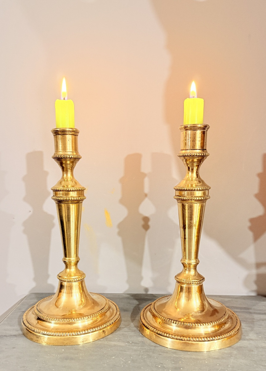 Pair Of Louis XVI Candlesticks, 18th Century -photo-2