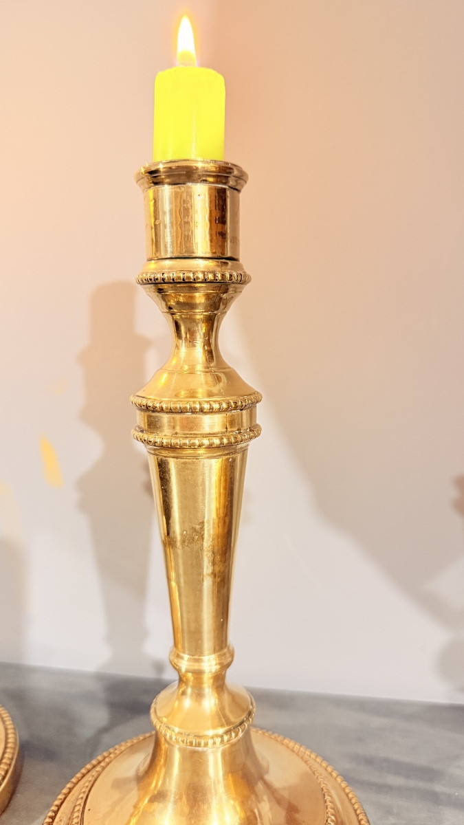 Pair Of Louis XVI Candlesticks, 18th Century -photo-3