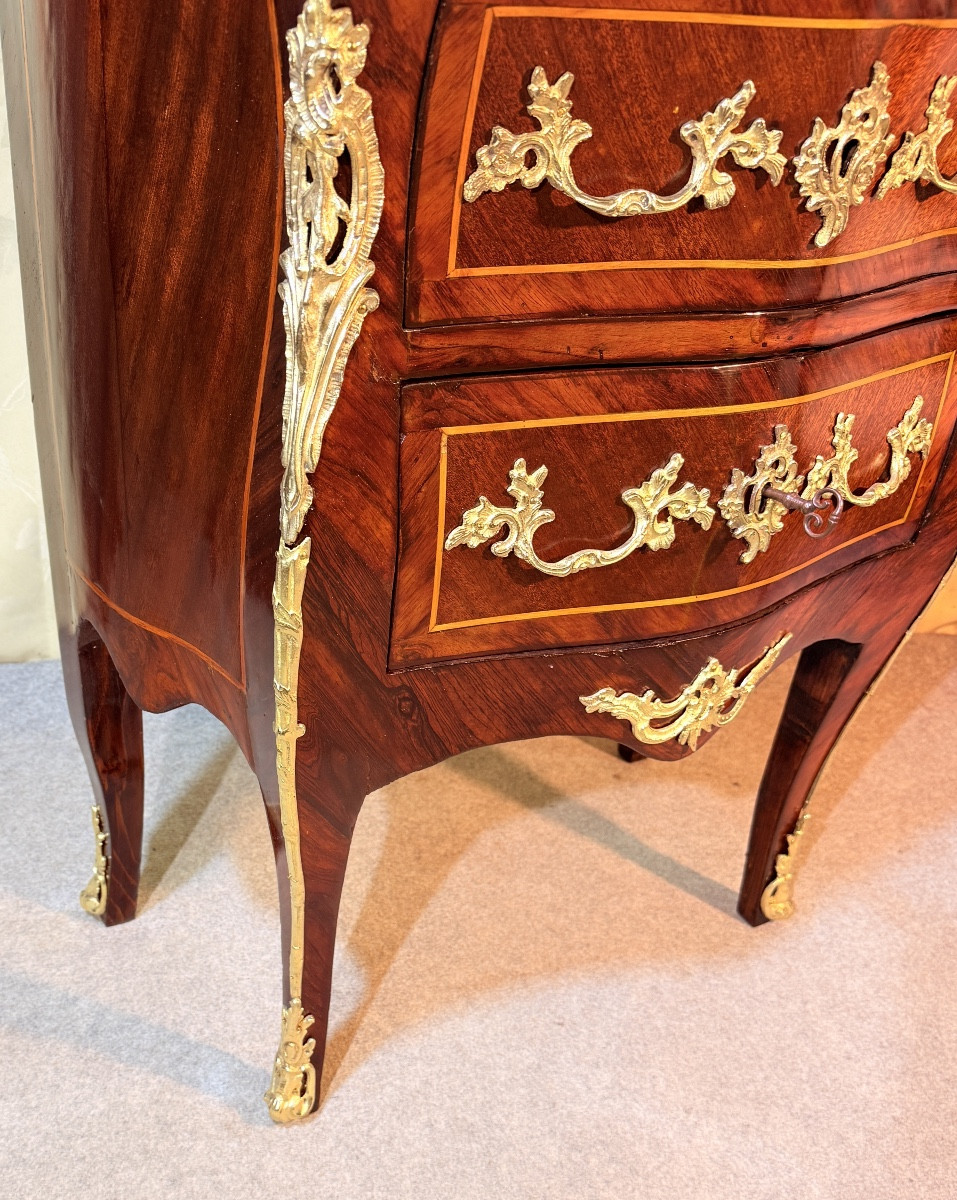 Commode Galbée  Louis XV , Époque XVIIIe Siècle -photo-2