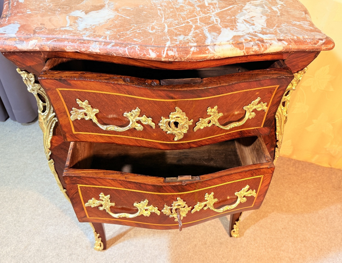 Commode Galbée  Louis XV , Époque XVIIIe Siècle -photo-3