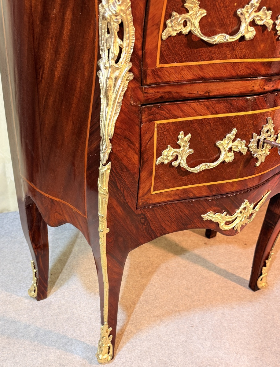 Commode Galbée  Louis XV , Époque XVIIIe Siècle -photo-4