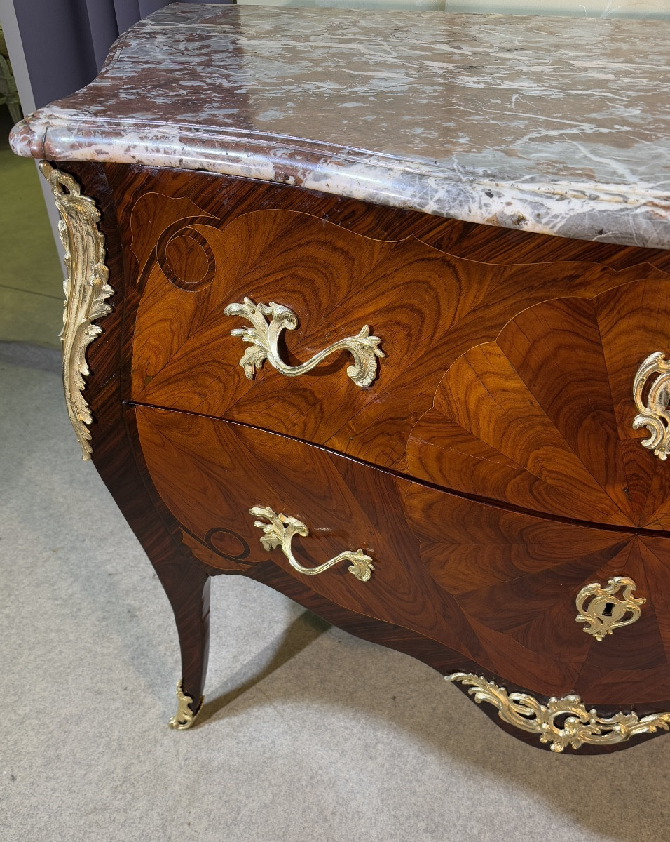 Commode Louis XV , Estampillée P. ROUSSEL + JME , XVIIIe siècle -photo-2