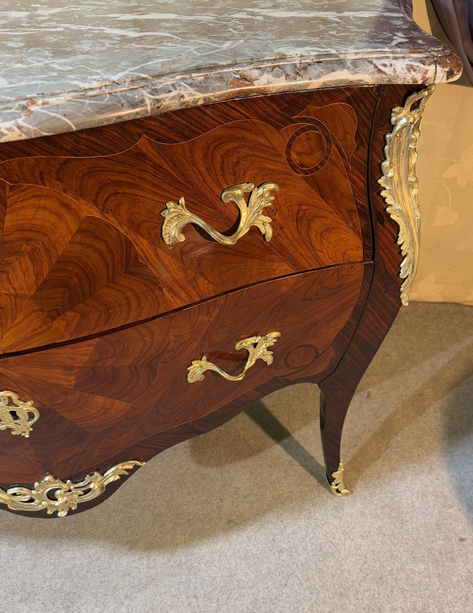 Commode Louis XV , Estampillée P. ROUSSEL + JME , XVIIIe siècle -photo-3