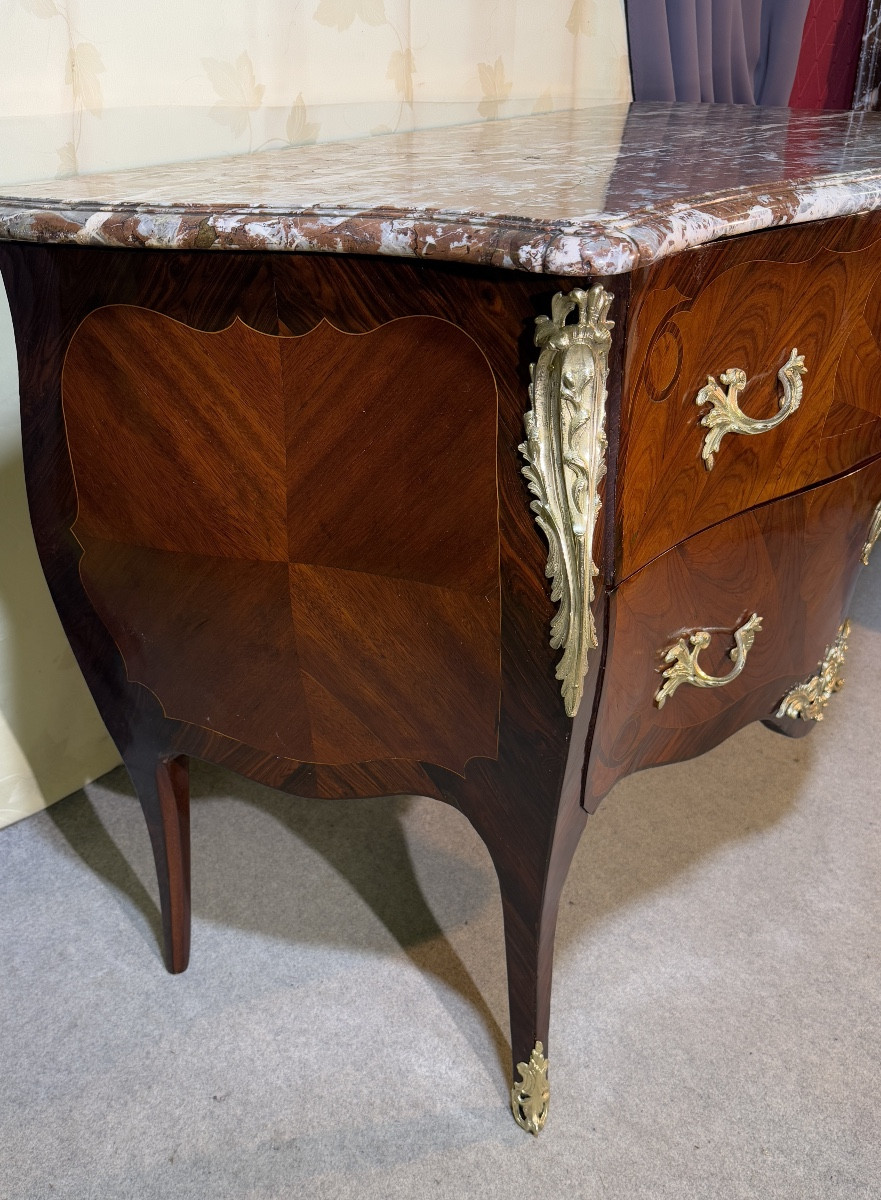 Commode Louis XV , Estampillée P. ROUSSEL + JME , XVIIIe siècle -photo-1