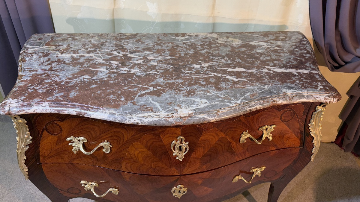 Commode Louis XV , Estampillée P. ROUSSEL + JME , XVIIIe siècle -photo-8