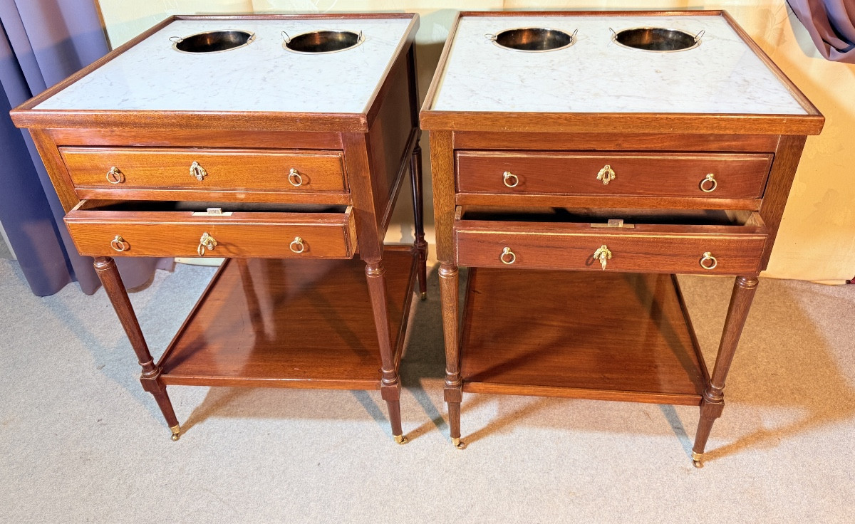 Paire de  Rafraîchissoirs Louis XVI en Acajou , époque Directoire  -photo-7