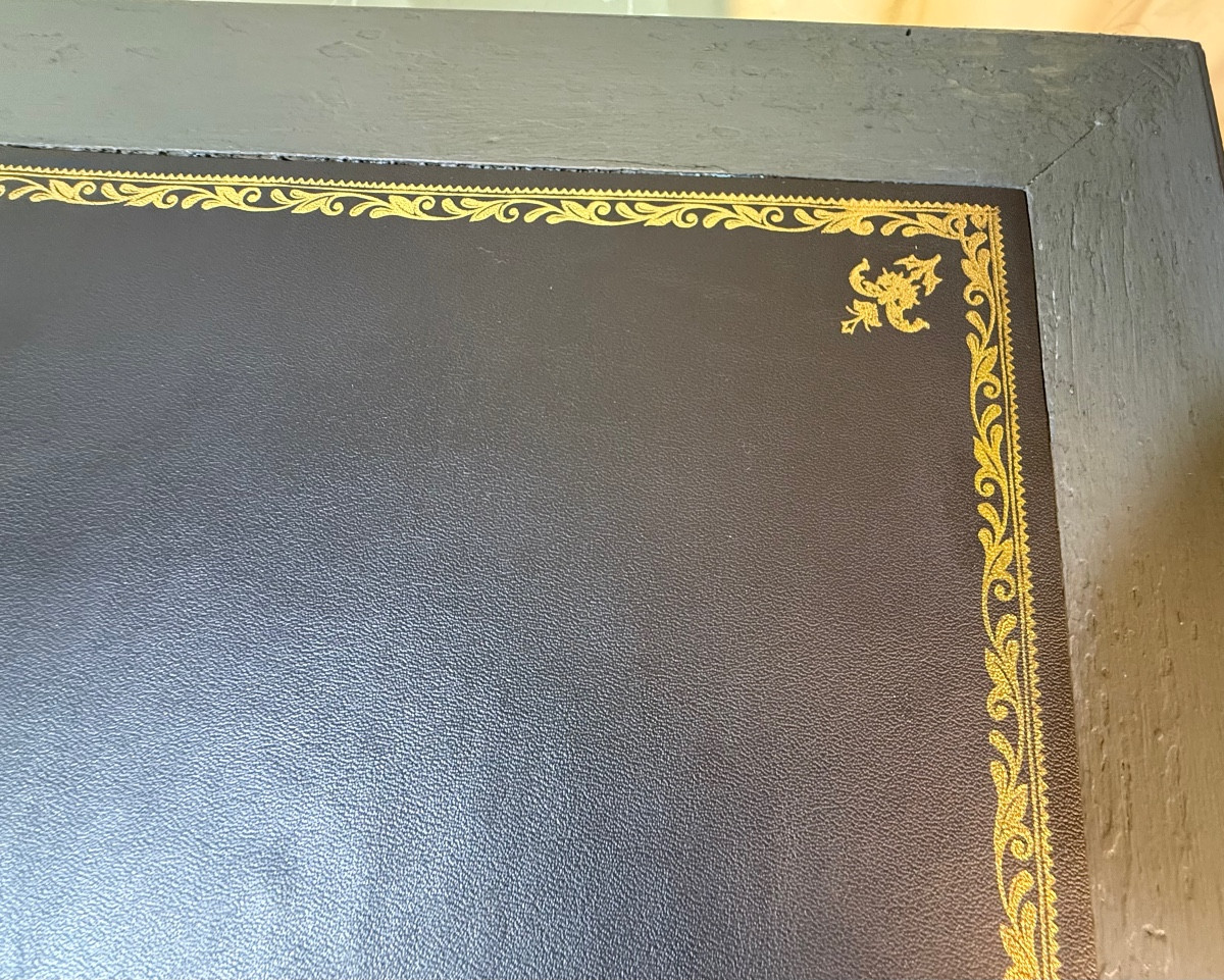 Bureau Louis XVI En Bois Peint , Époque XVIIIe Siècle -photo-2