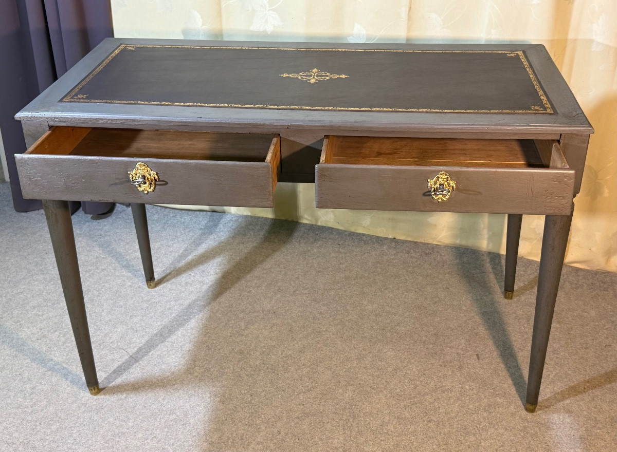 Bureau Louis XVI En Bois Peint , Époque XVIIIe Siècle -photo-3
